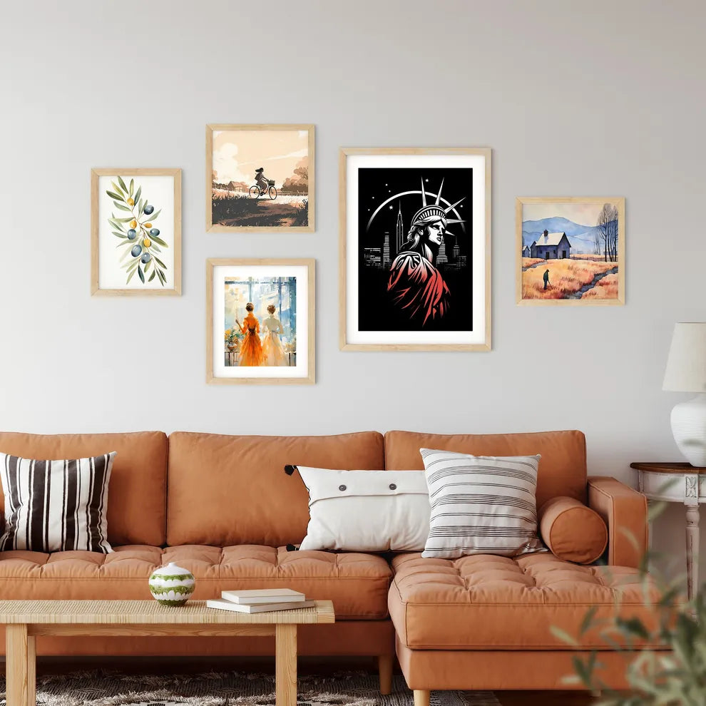 Statue Of Liberty In A City Art Print Custom Print