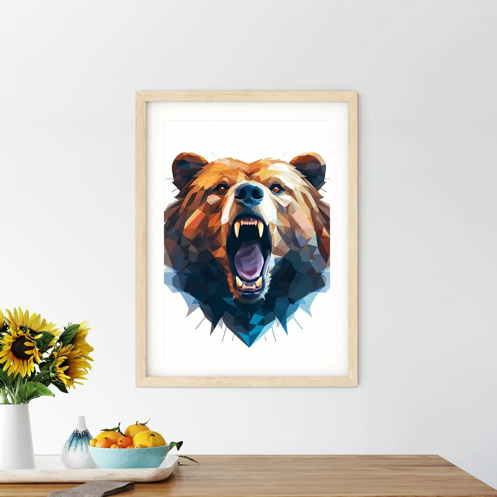Bear With Its Mouth Open Art  Size Chart