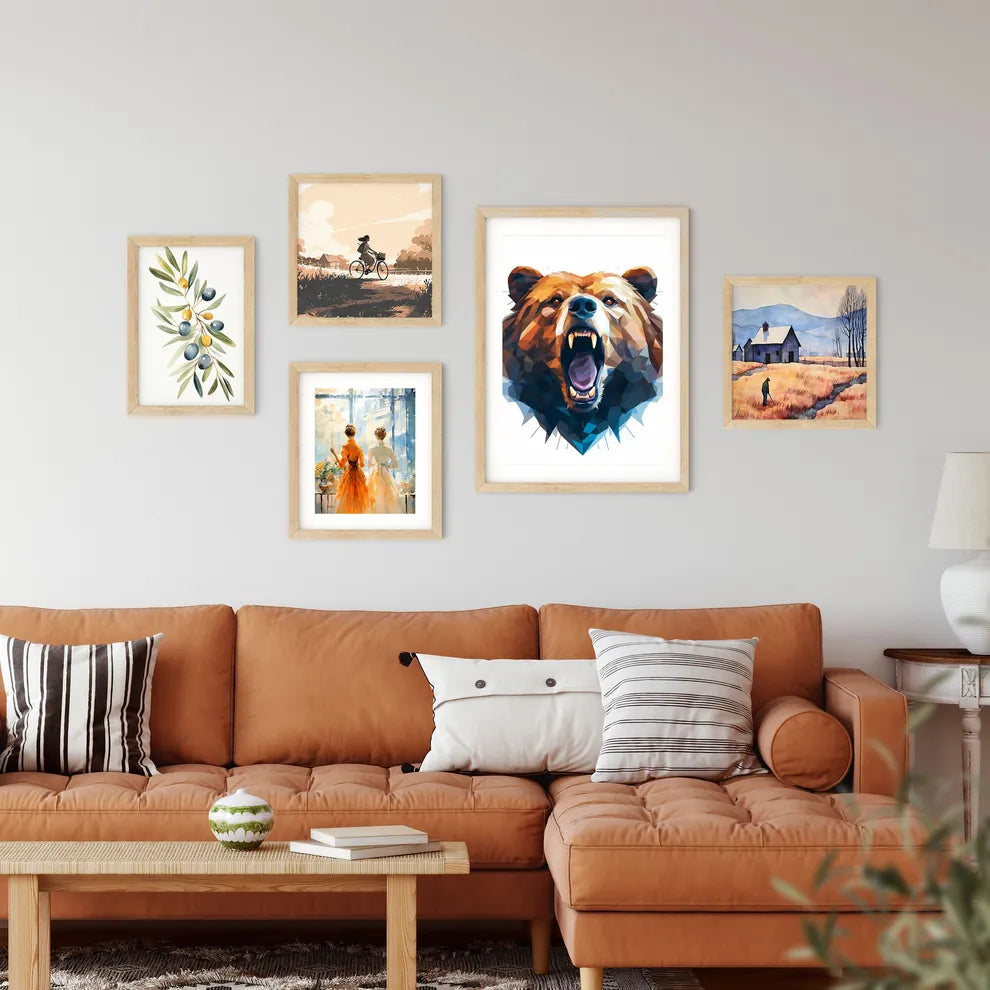 Bear With Its Mouth Open Art  Framed Print