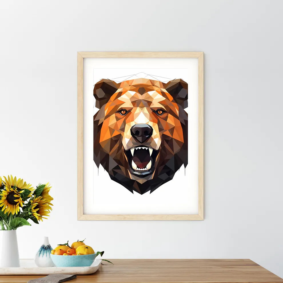 Bear With Its Mouth Open Art  Size Chart