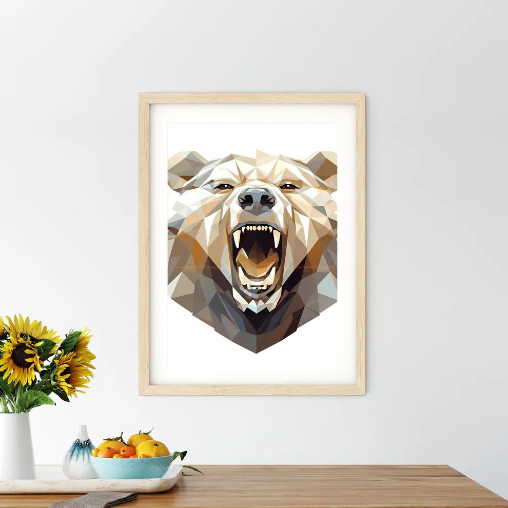 Bear With Its Mouth Open Art  Size Chart