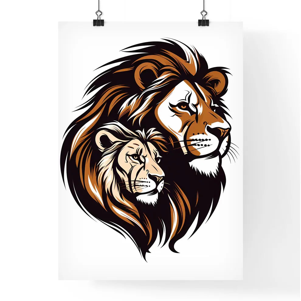 Lion And Lioness With Manes A Poster