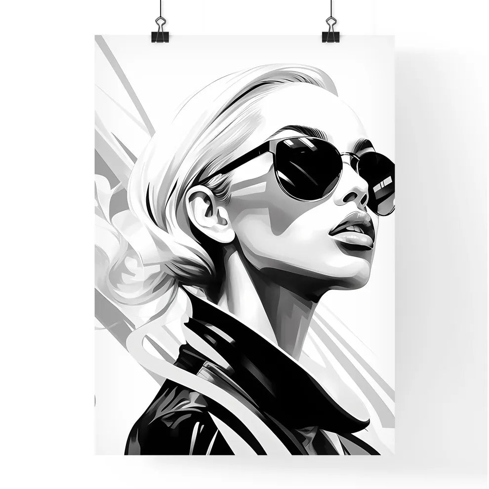 Woman Wearing Sunglasses Art Prin Poster