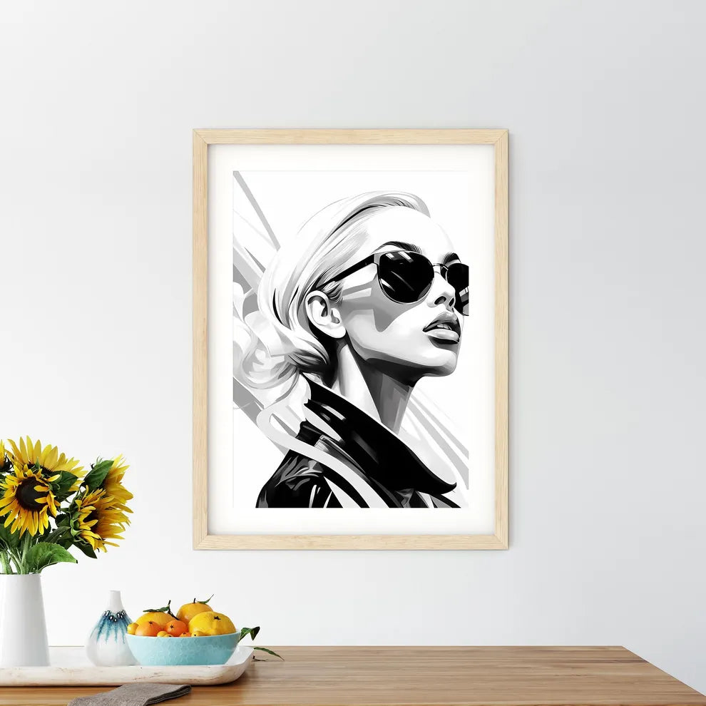 Woman Wearing Sunglasses Art Prin - Kitchen Hangings
