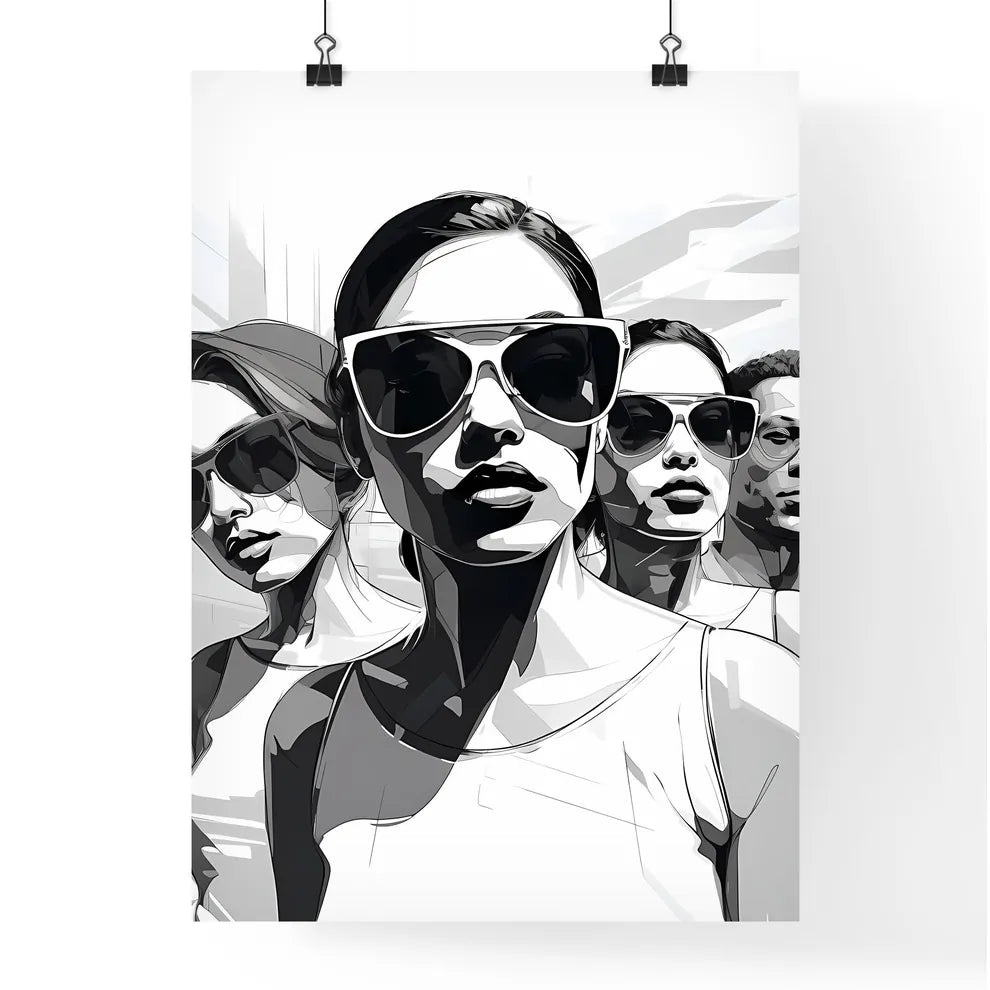 Group Of People Wearing Sunglasses Art Prin Poster