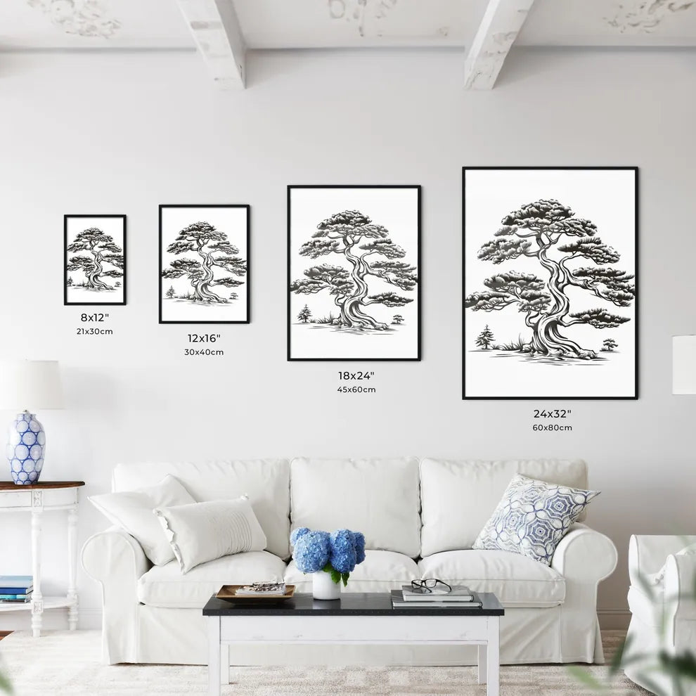 Black And White Tree Art Prin Wall Art