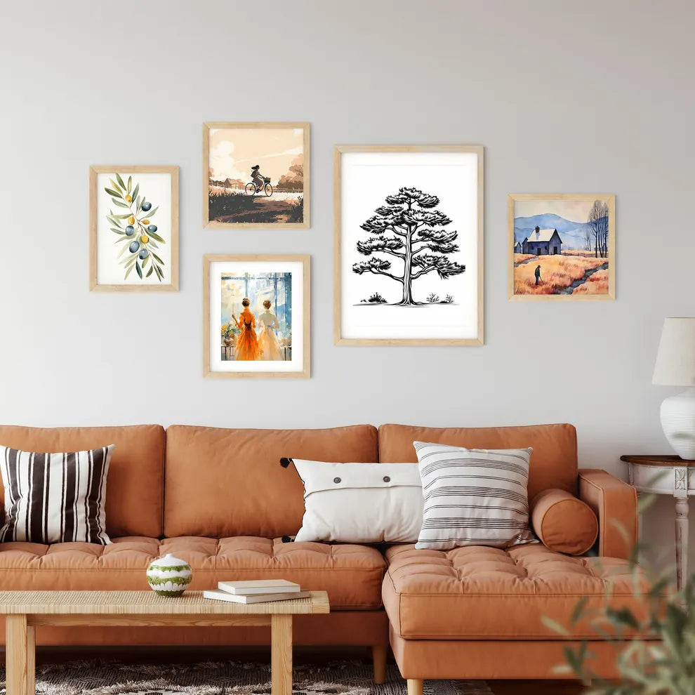 Black And White Drawing Of A Tree Art Prin Framed Print