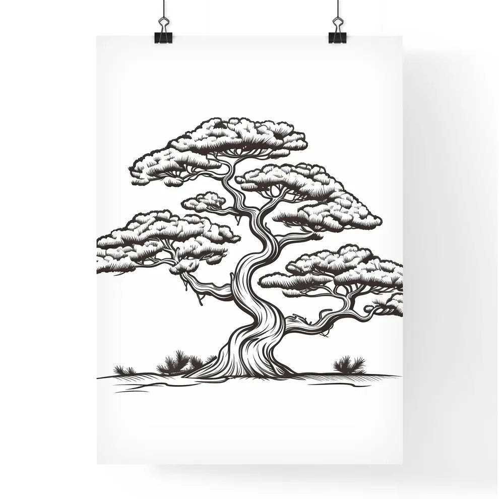Black And White Drawing Of A Tree Art Prin Poster