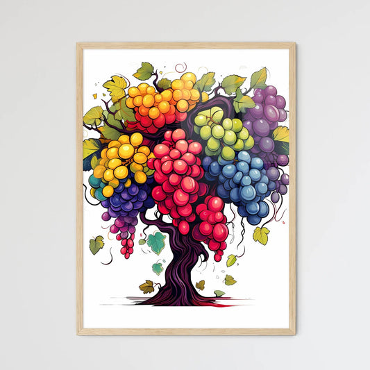 Colorful Tree With Many Grapes Art Prin - Framed Art Print