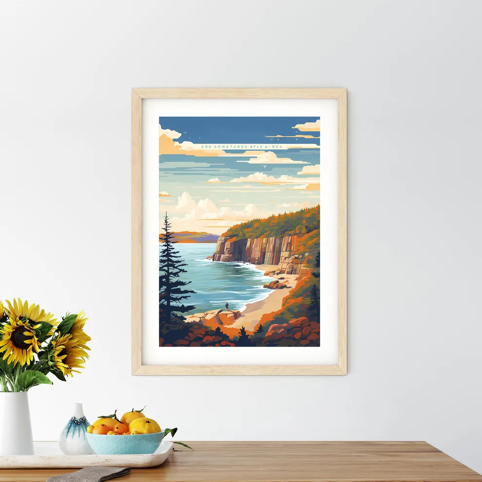 Painting Of A Beach And Water Art Prin - Kitchen Hangings