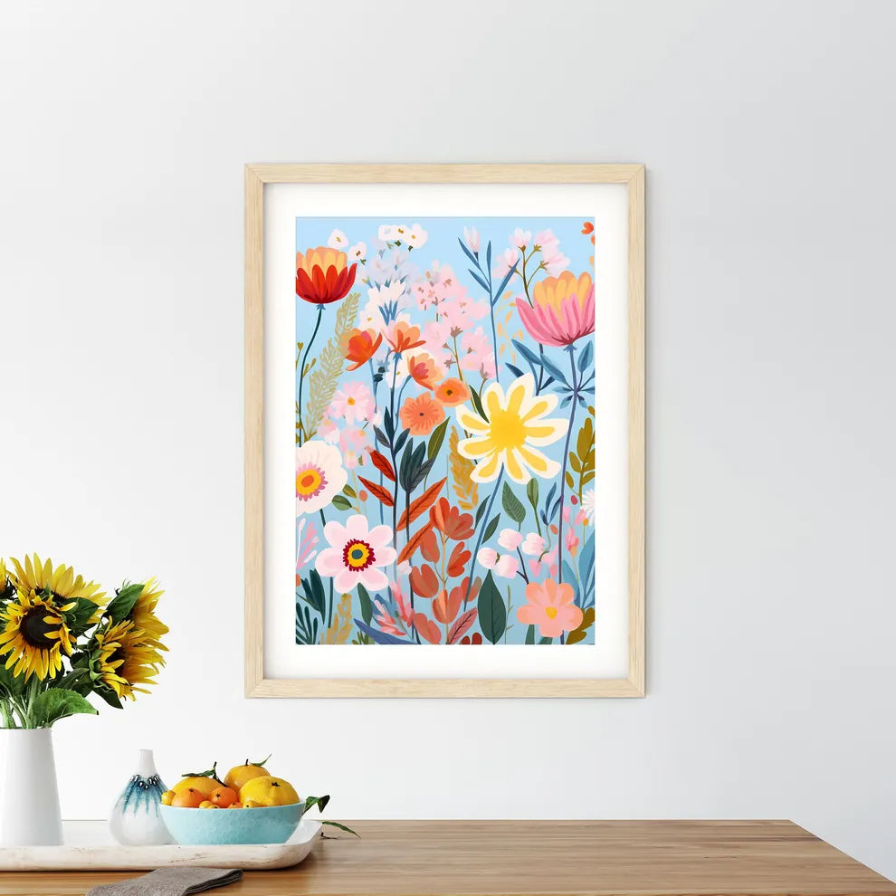 Painting Of Flowers And Leaves Art Prin - Kitchen Hangings