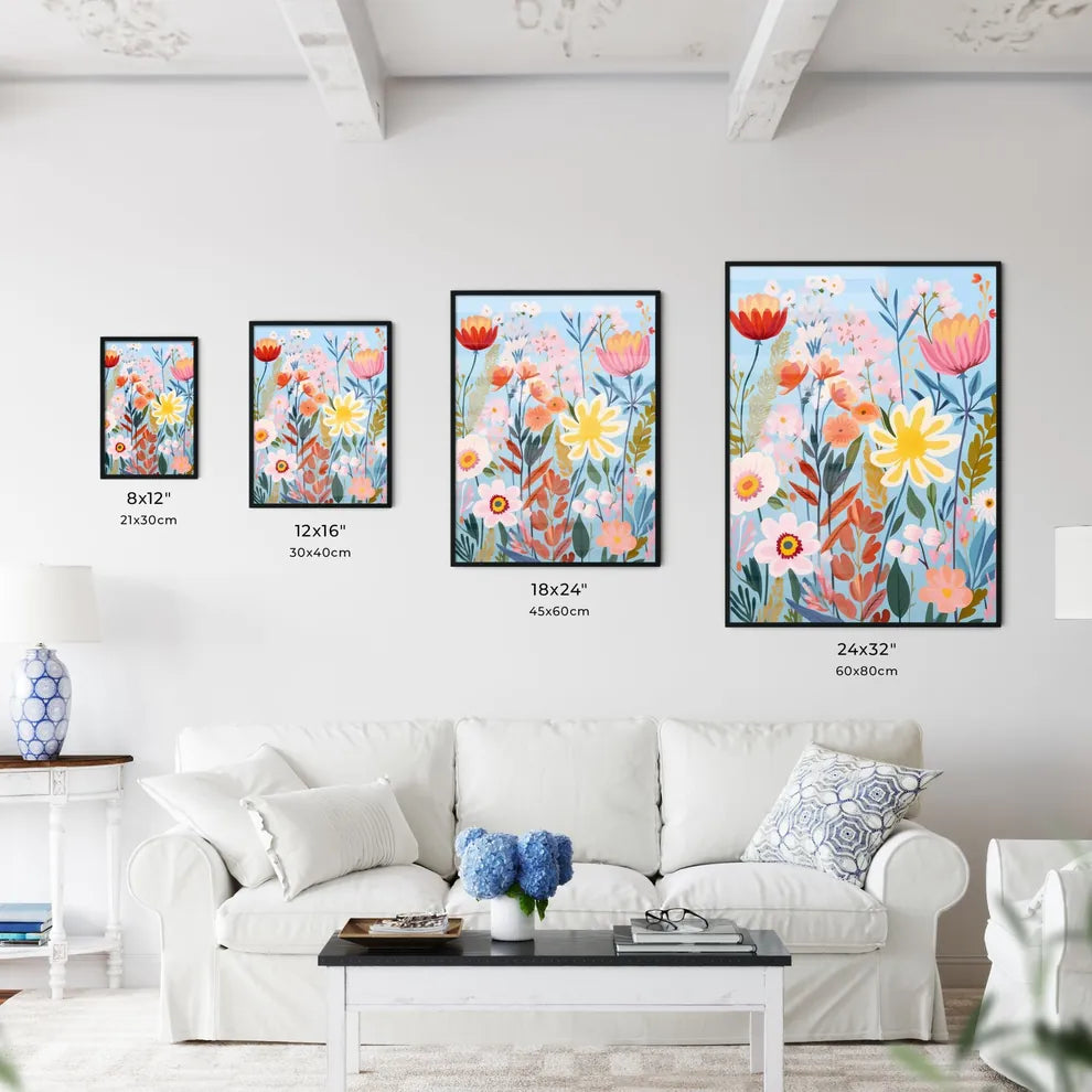 Painting Of Flowers And Leaves Art Prin Wall Art