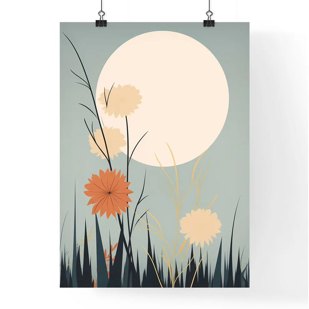 Painting Of Flowers And Grass Art Prin Poster