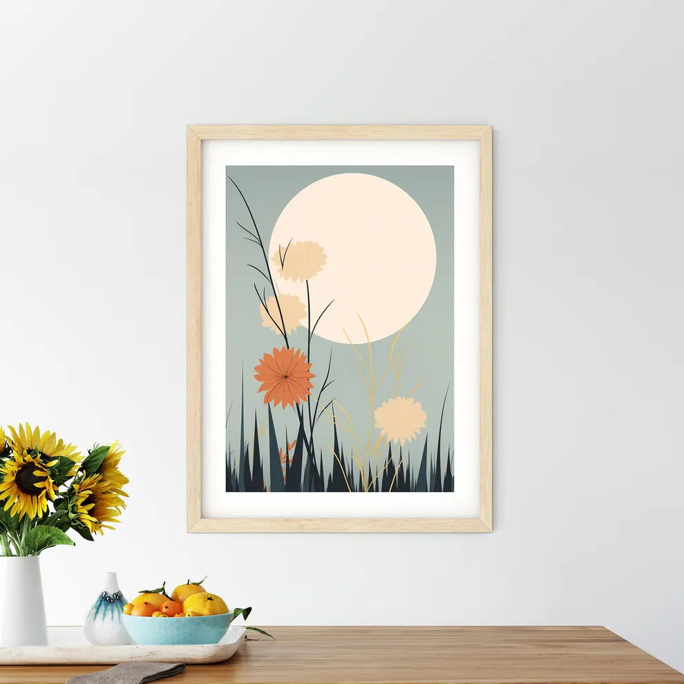 Painting Of Flowers And Grass Art Prin - Kitchen Hangings