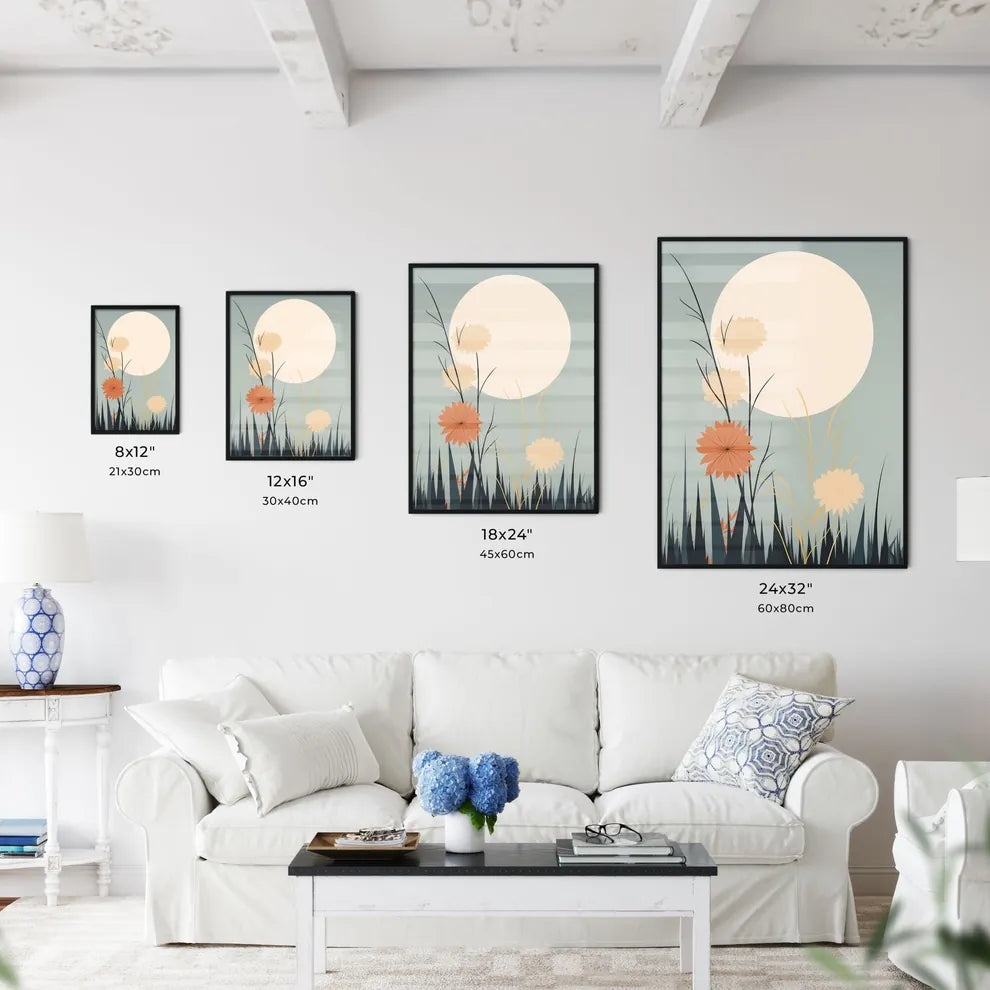 Painting Of Flowers And Grass Art Prin Wall Art