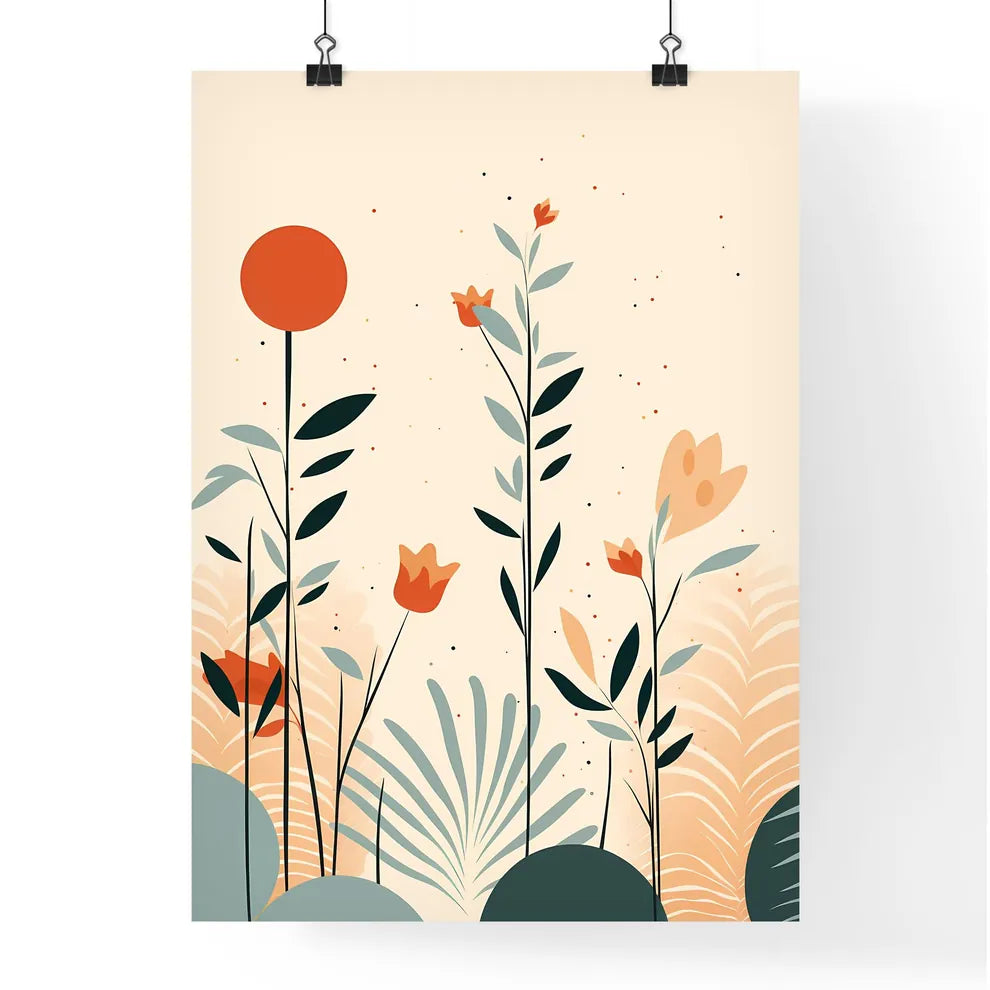 Painting Of Flowers And Leaves Art Prin Poster