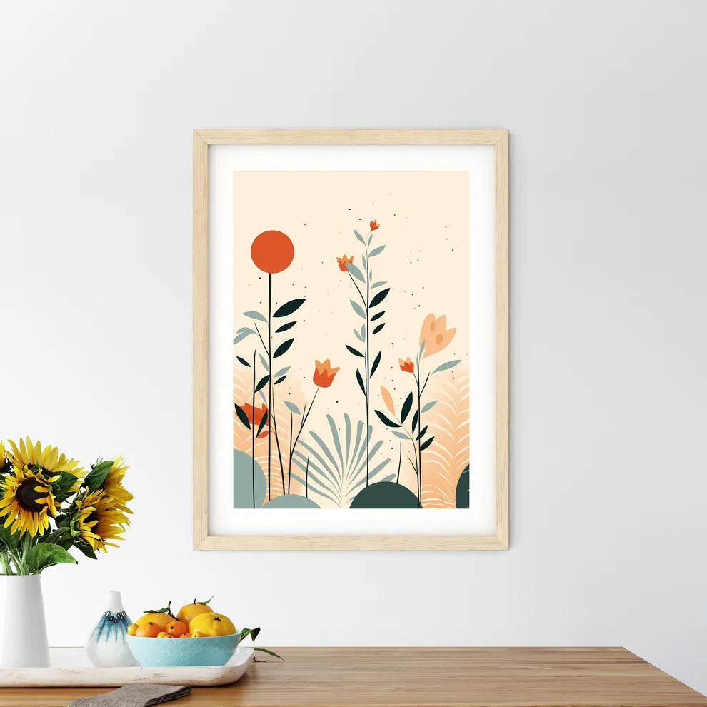 Painting Of Flowers And Leaves Art Prin - Kitchen Hangings