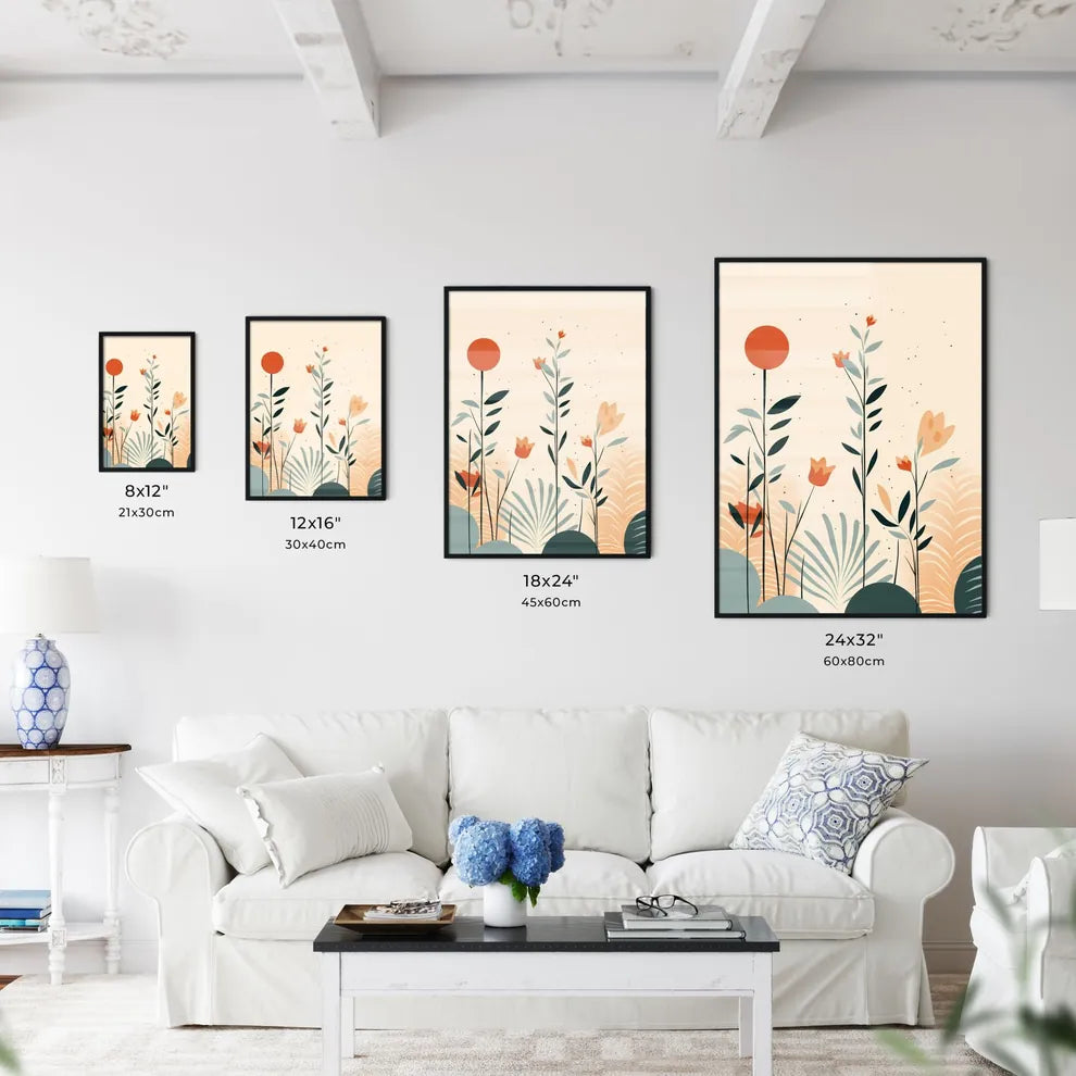 Painting Of Flowers And Leaves Art Prin Wall Art
