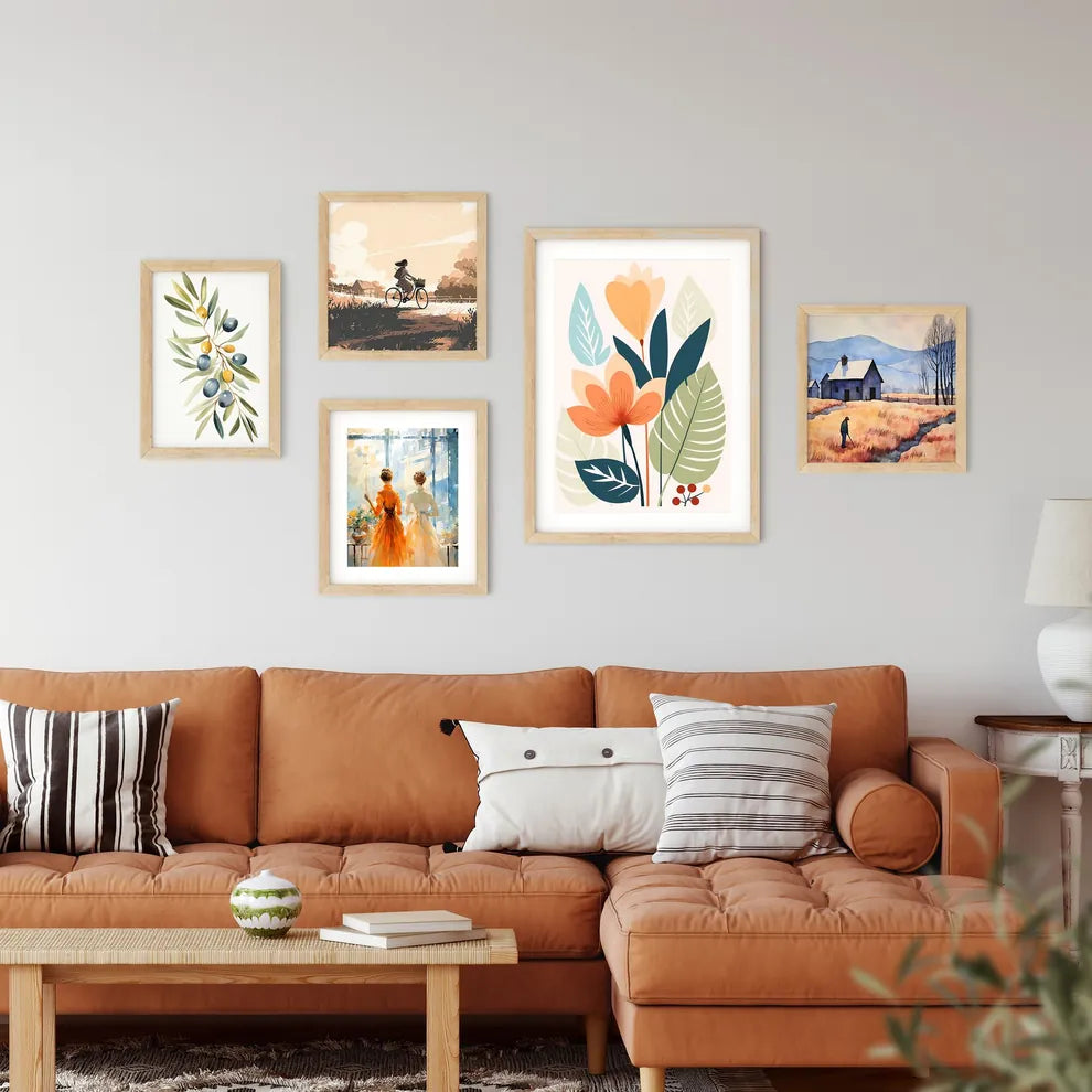 Close Up Of Flowers And Leaves Art Prin Framed Print