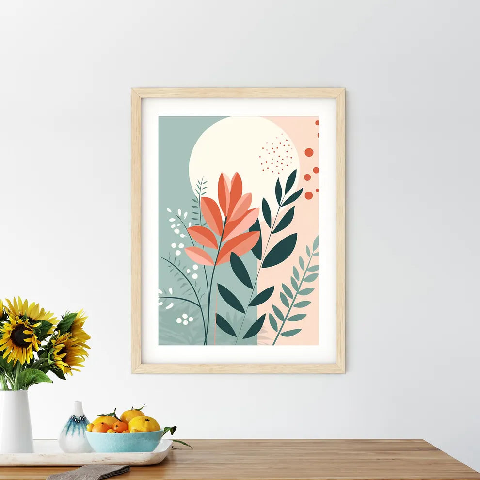 Colorful Leaves And Flowers Art Prin - Kitchen Hangings