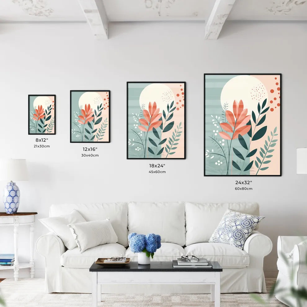 Colorful Leaves And Flowers Art Prin Wall Art