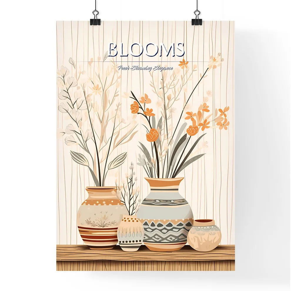 Group Of Vases With Flowers Art Prin Poster