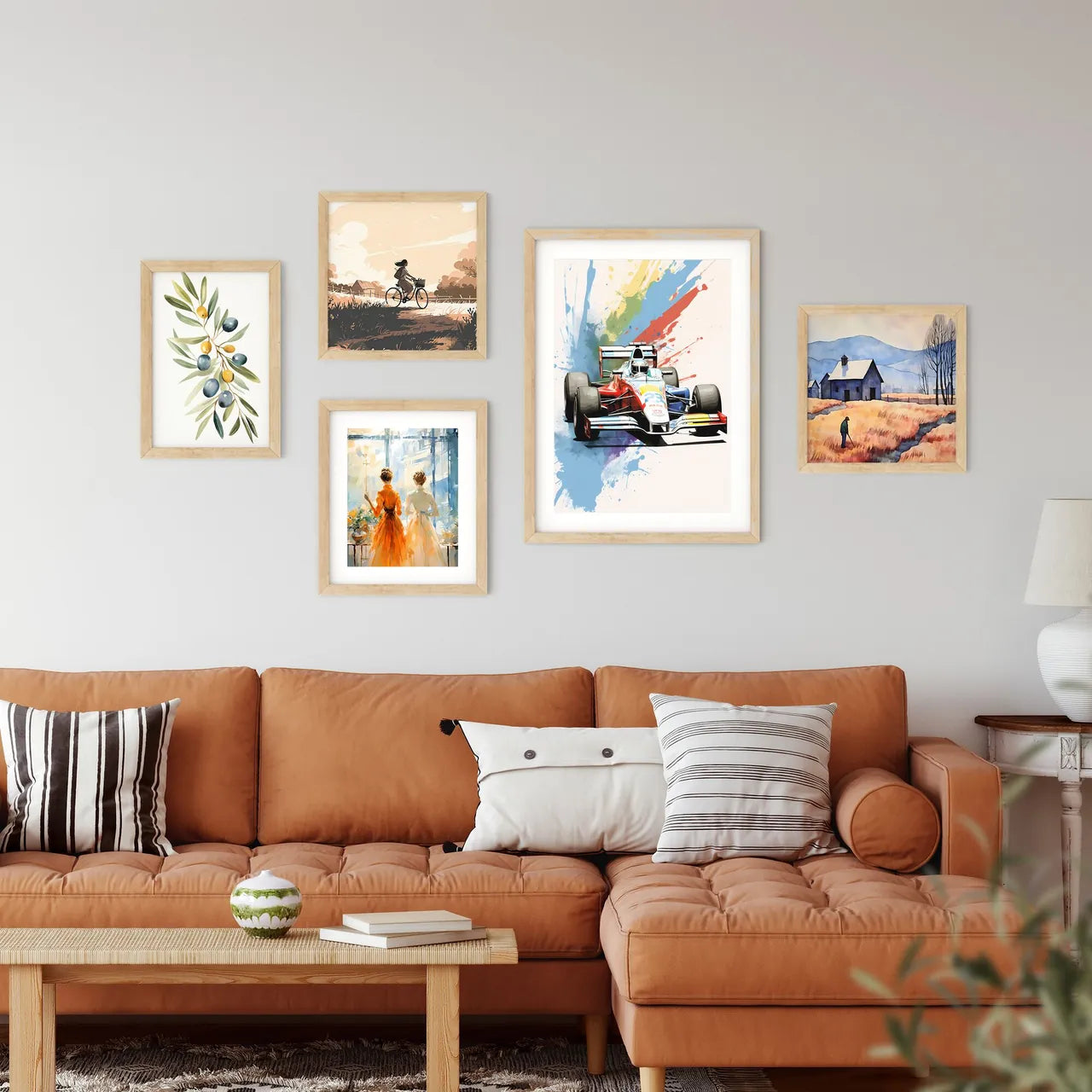 Race Car With Paint Splashes Art Prin Framed Print