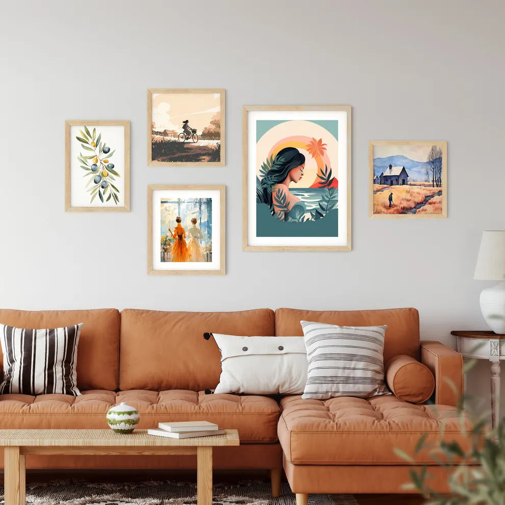 Woman With Her Eyes Closed In Front Of A Bea Framed Print