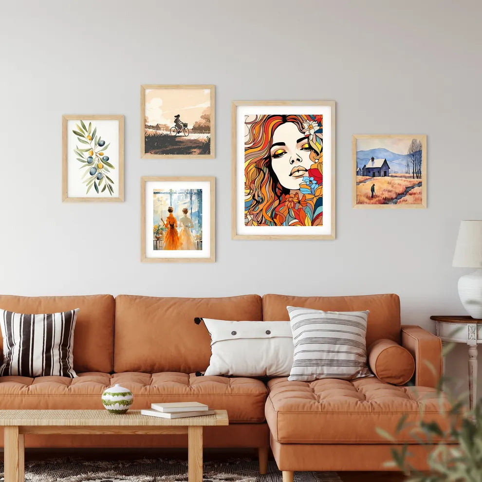 Woman With Colorful Hair Art Prin Framed Print