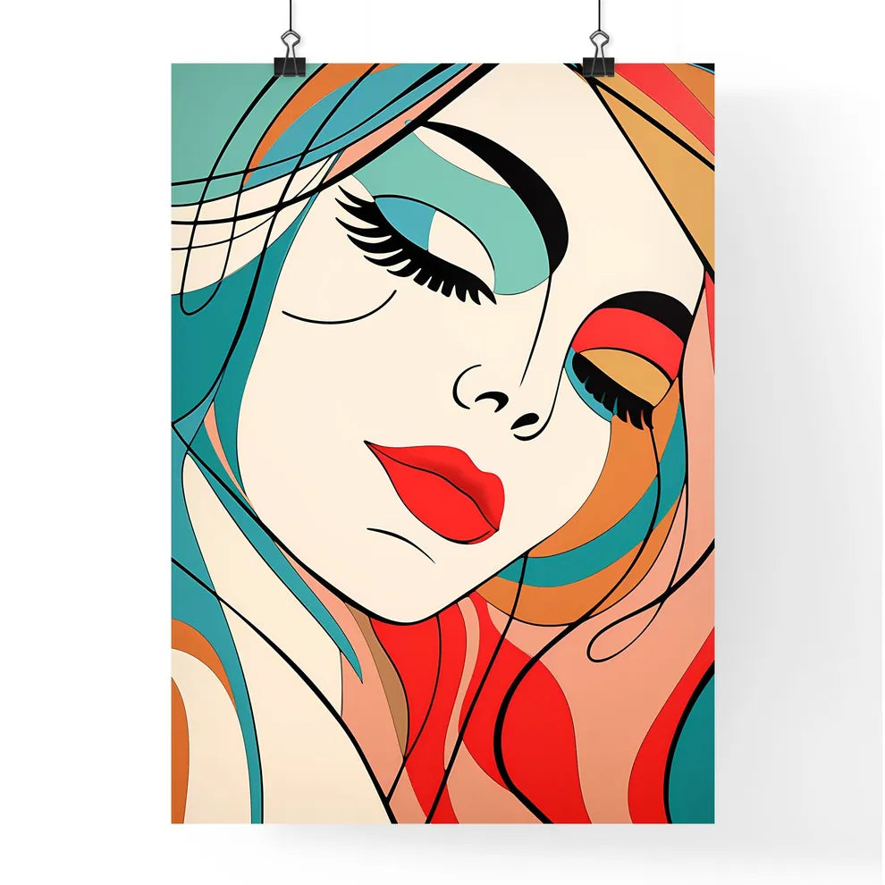 Woman With Colorful Hair Art Prin Poster