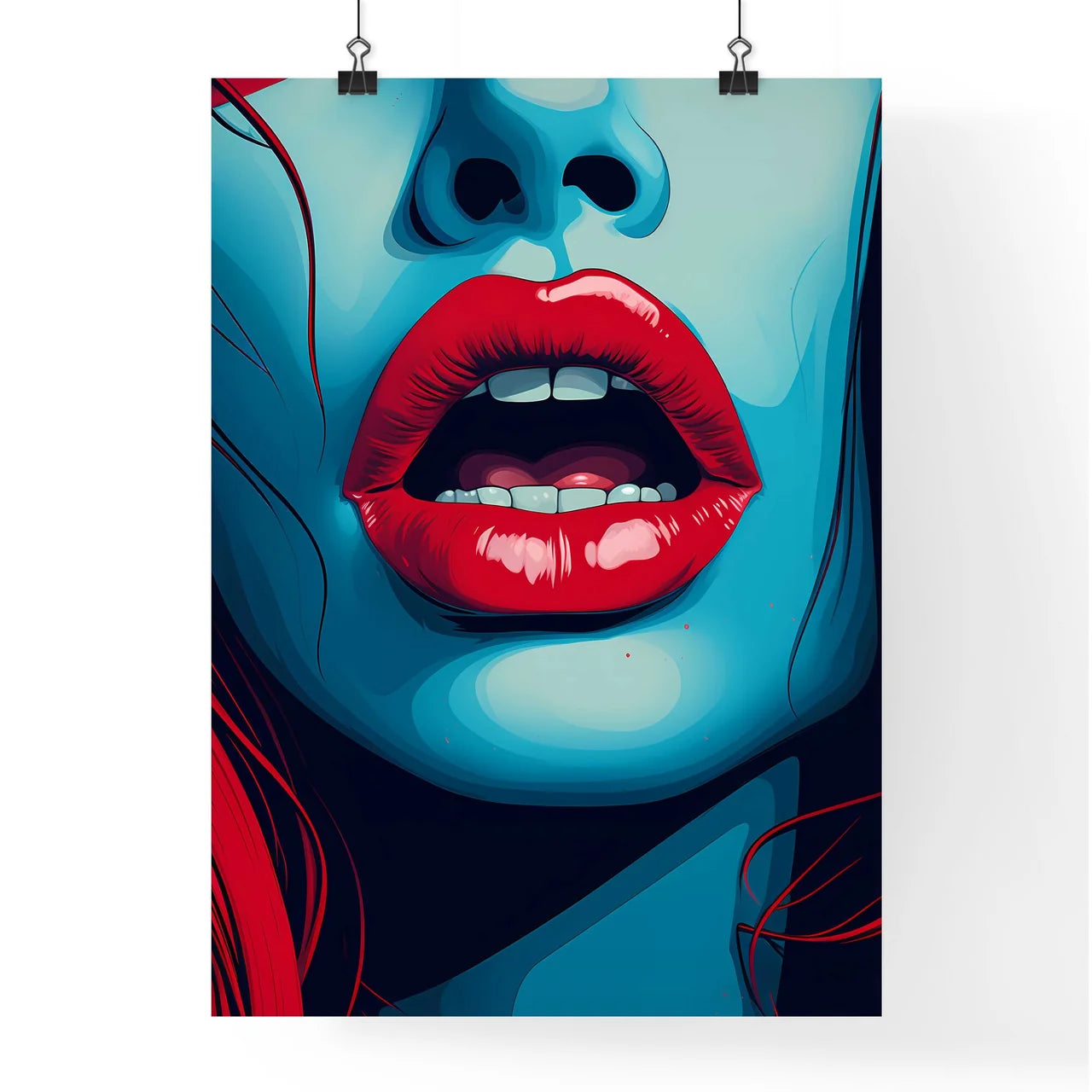 Close Up Of A Womans Lips Art Prin Poster