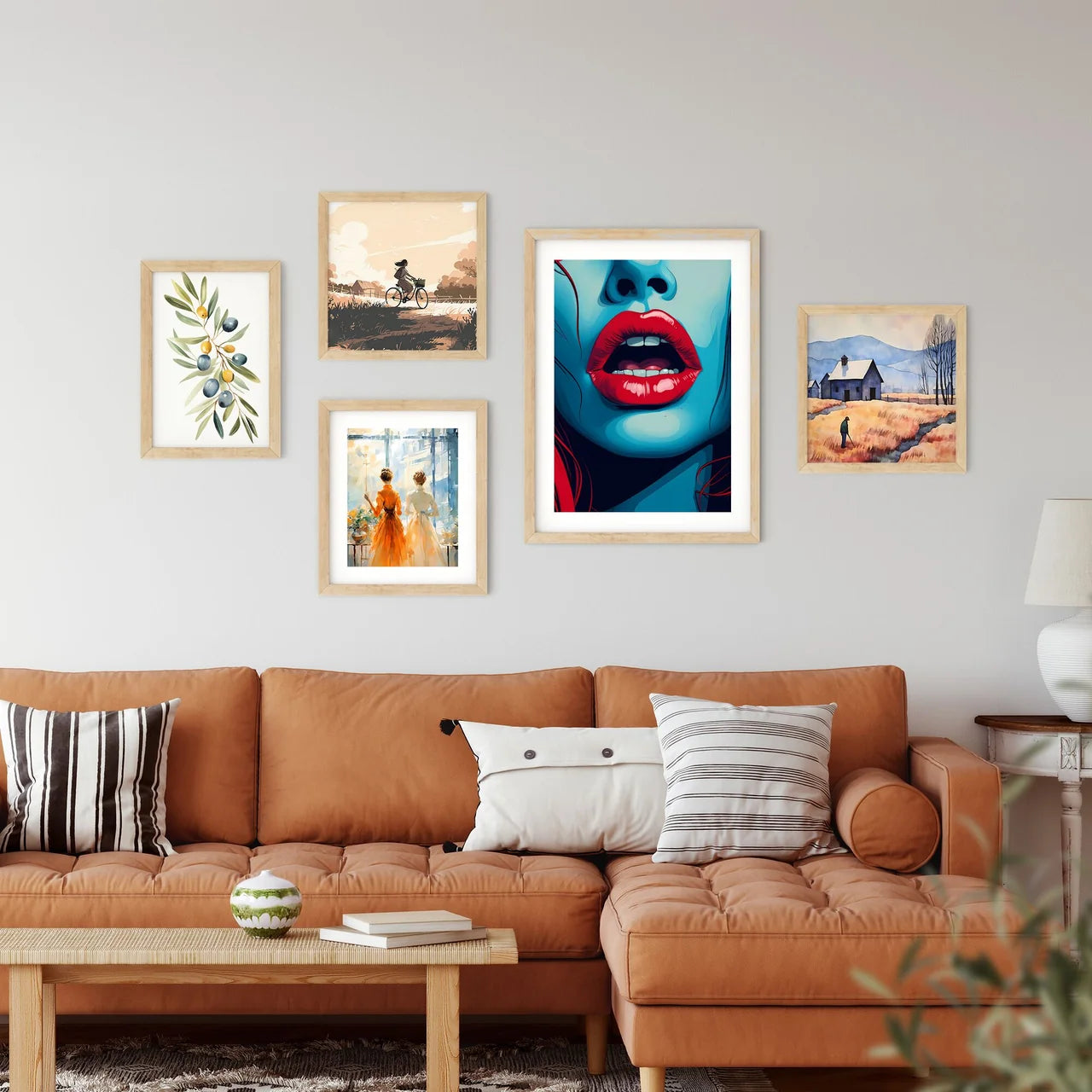 Close Up Of A Womans Lips Art Prin Framed Print