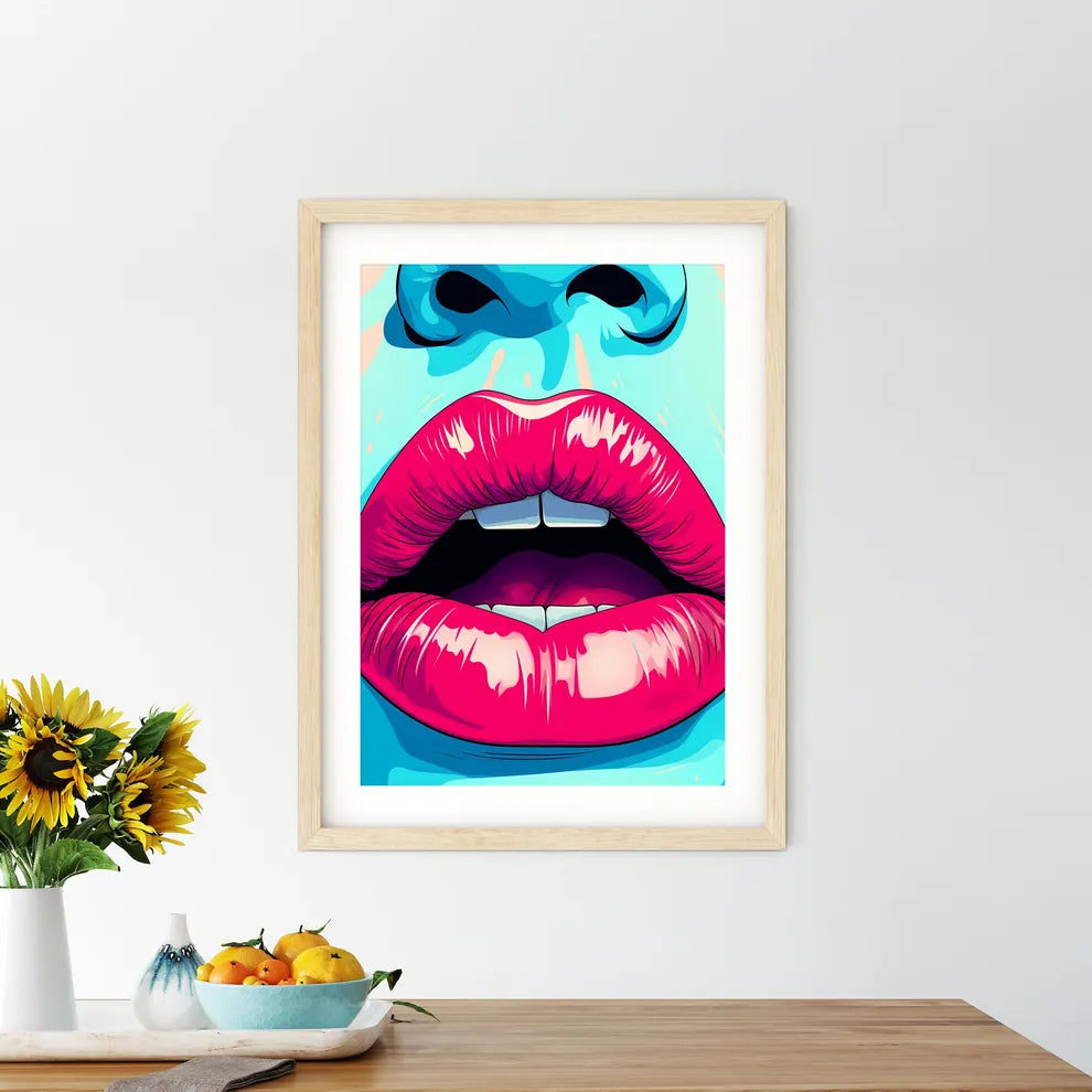 Close Up Of A Womans Lips Art Prin - Kitchen Hangings