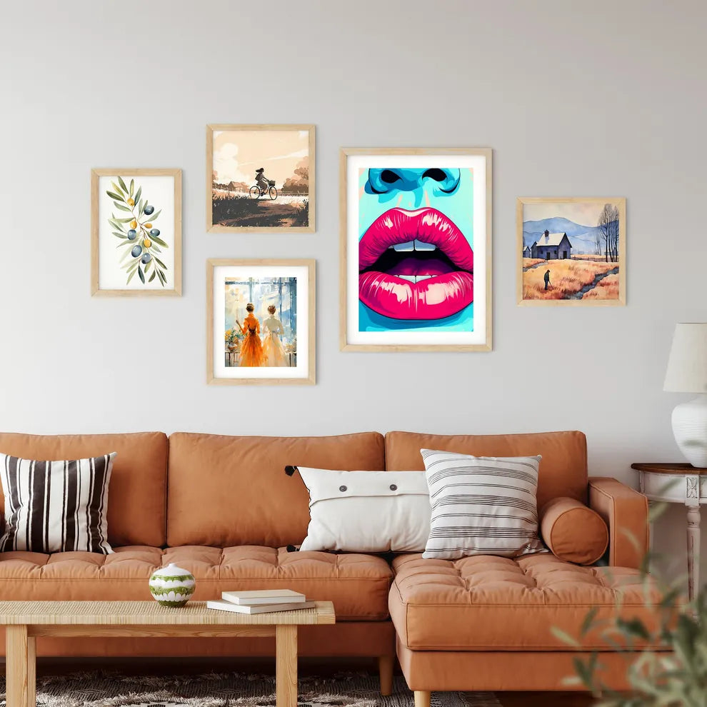 Close Up Of A Womans Lips Art Prin Framed Print