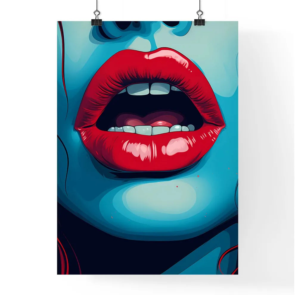 Close Up Of A Womans Lips Art Prin Poster