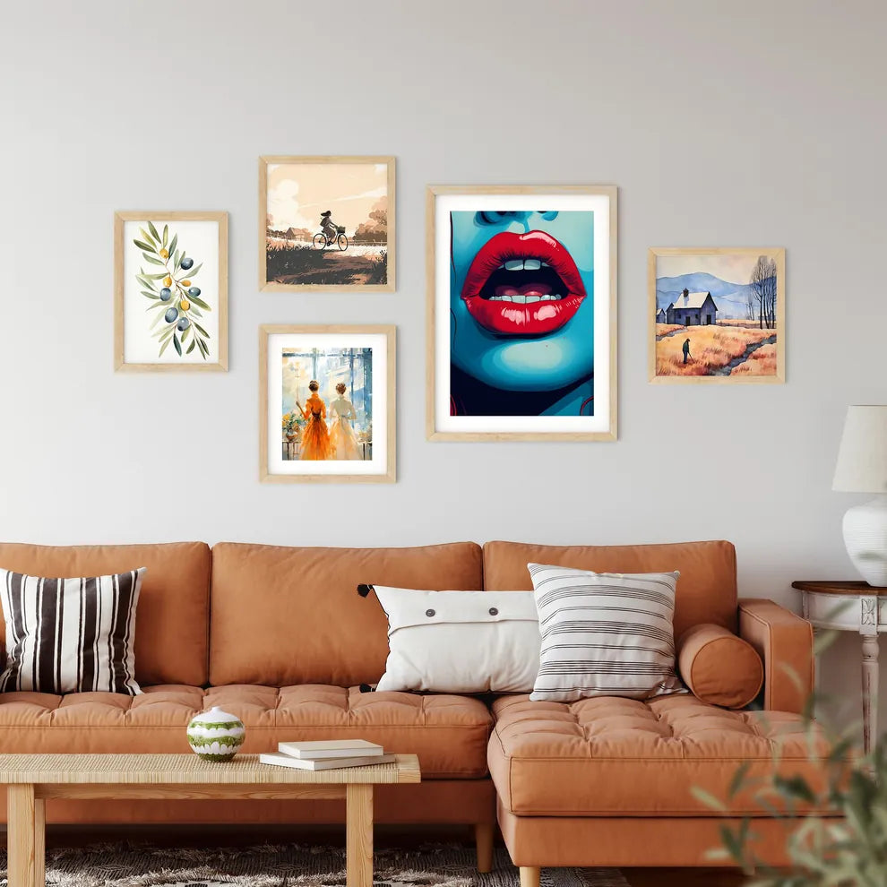 Close Up Of A Womans Lips Art Prin Framed Print