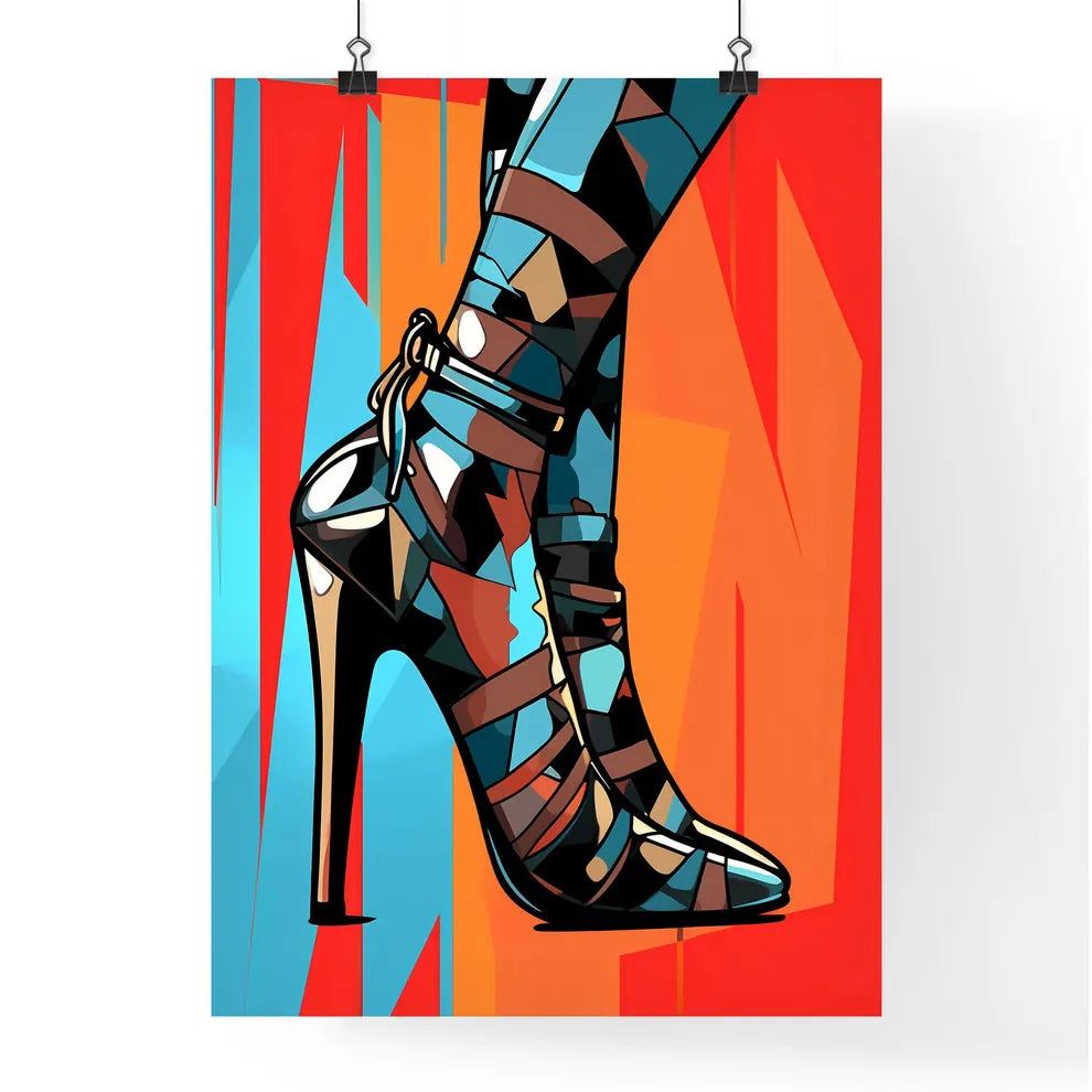 Colorful High Heeled Shoes Ar Poster