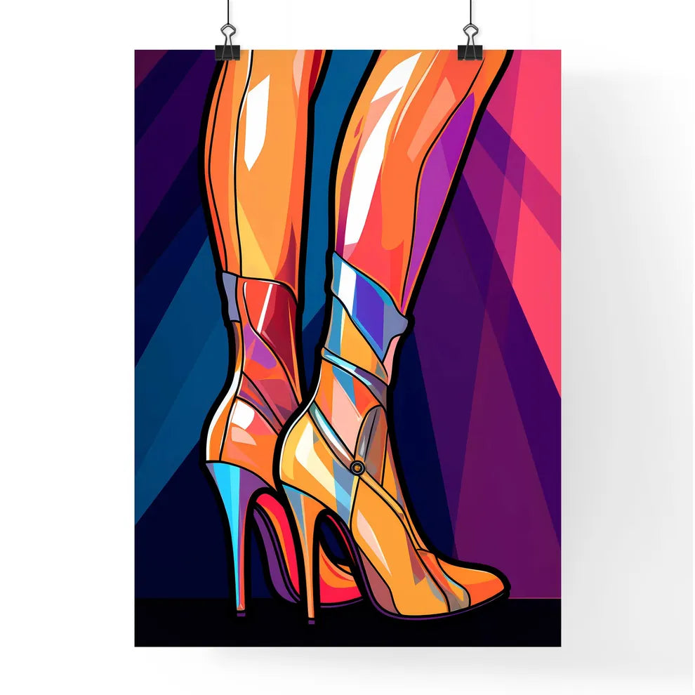 Cartoon Of Legs Wearing High Heels Art Prin Poster