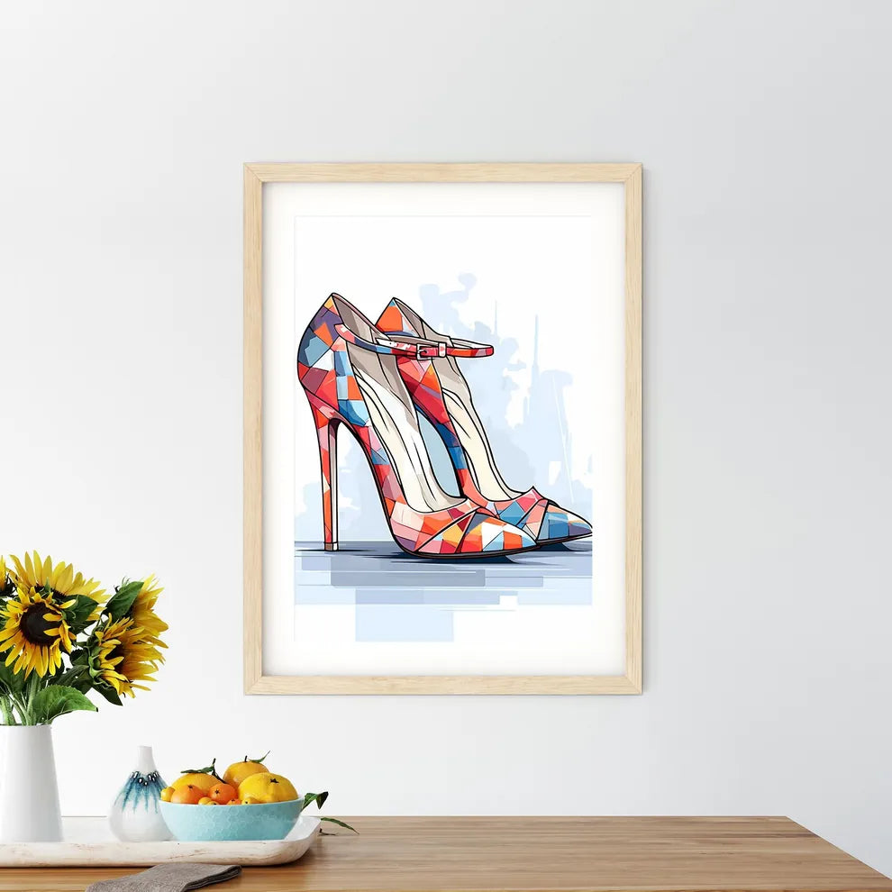Colorful High Heeled Shoes Art Prin - Kitchen Hangings