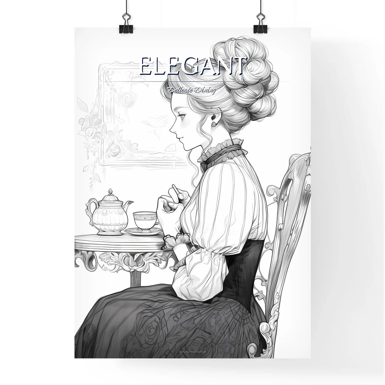 Woman Sitting At A Table Art Prin Poster