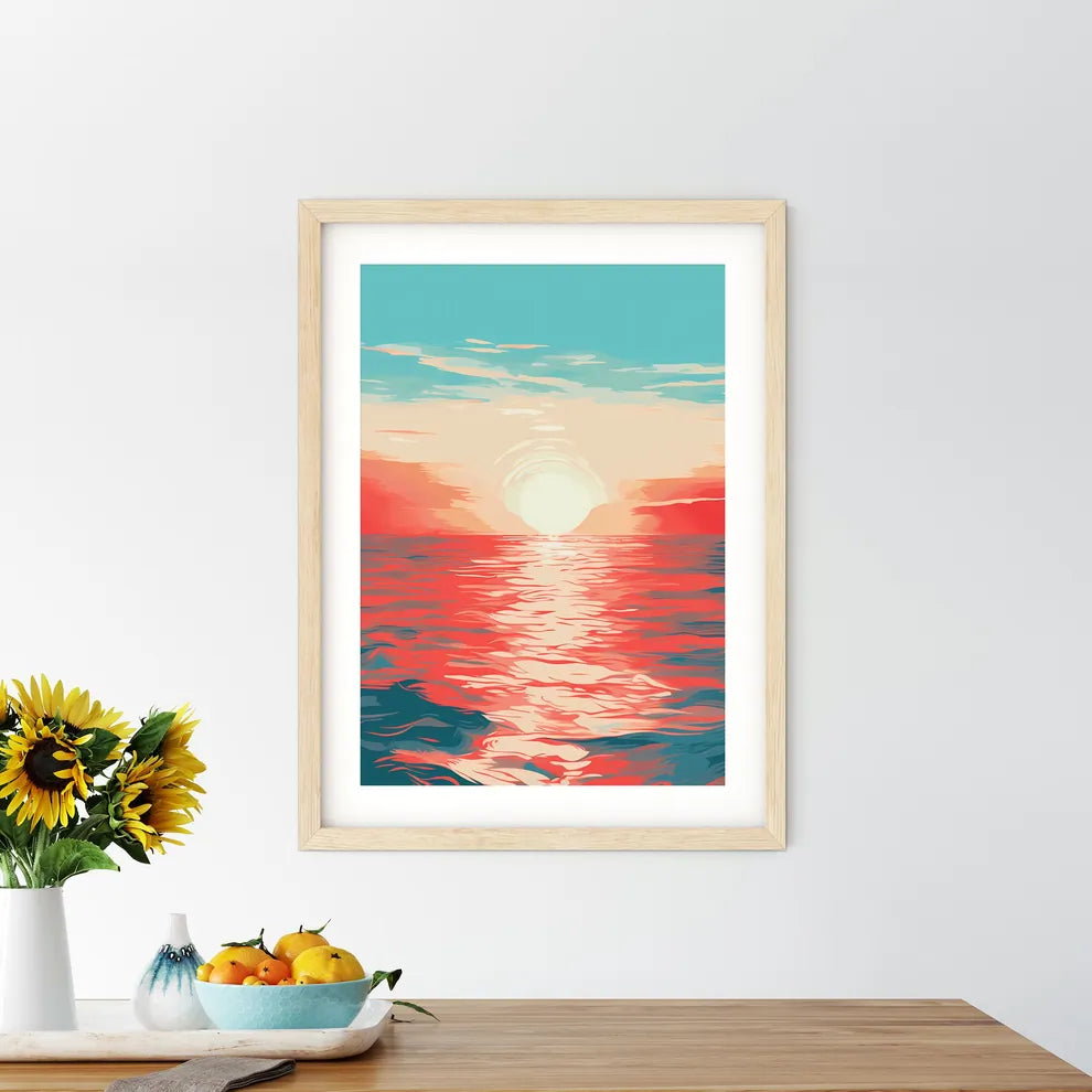 Sunset Over Water With Clouds And A Blue Sky - Kitchen Hangings