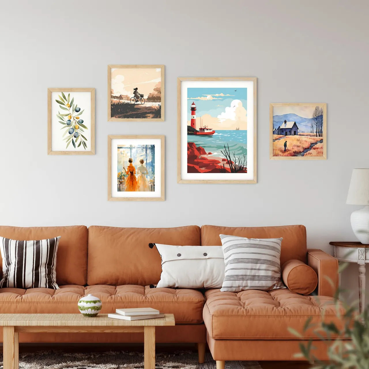 Lighthouse On The Water Art Prin Framed Print