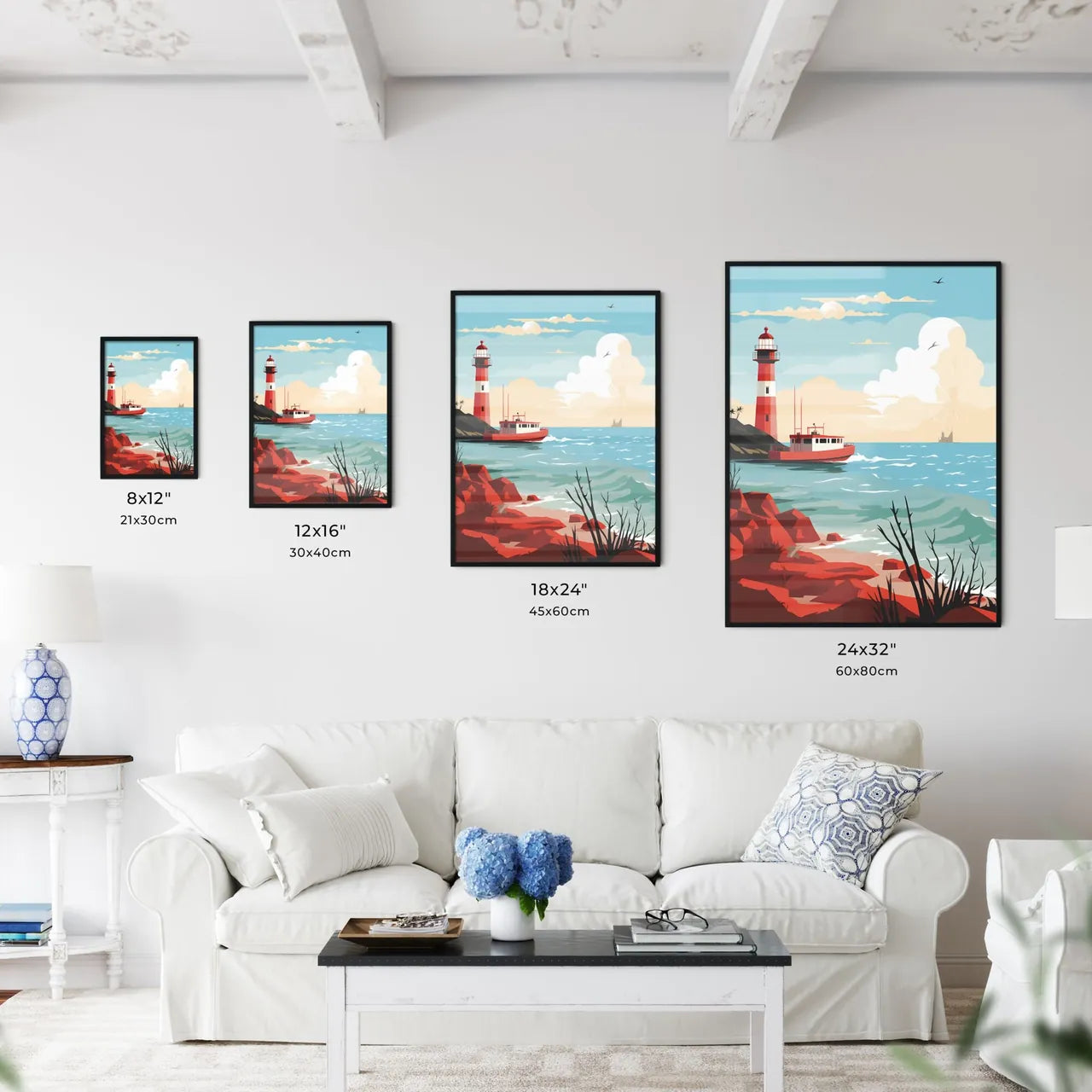 Lighthouse On The Water Art Prin Wall Art