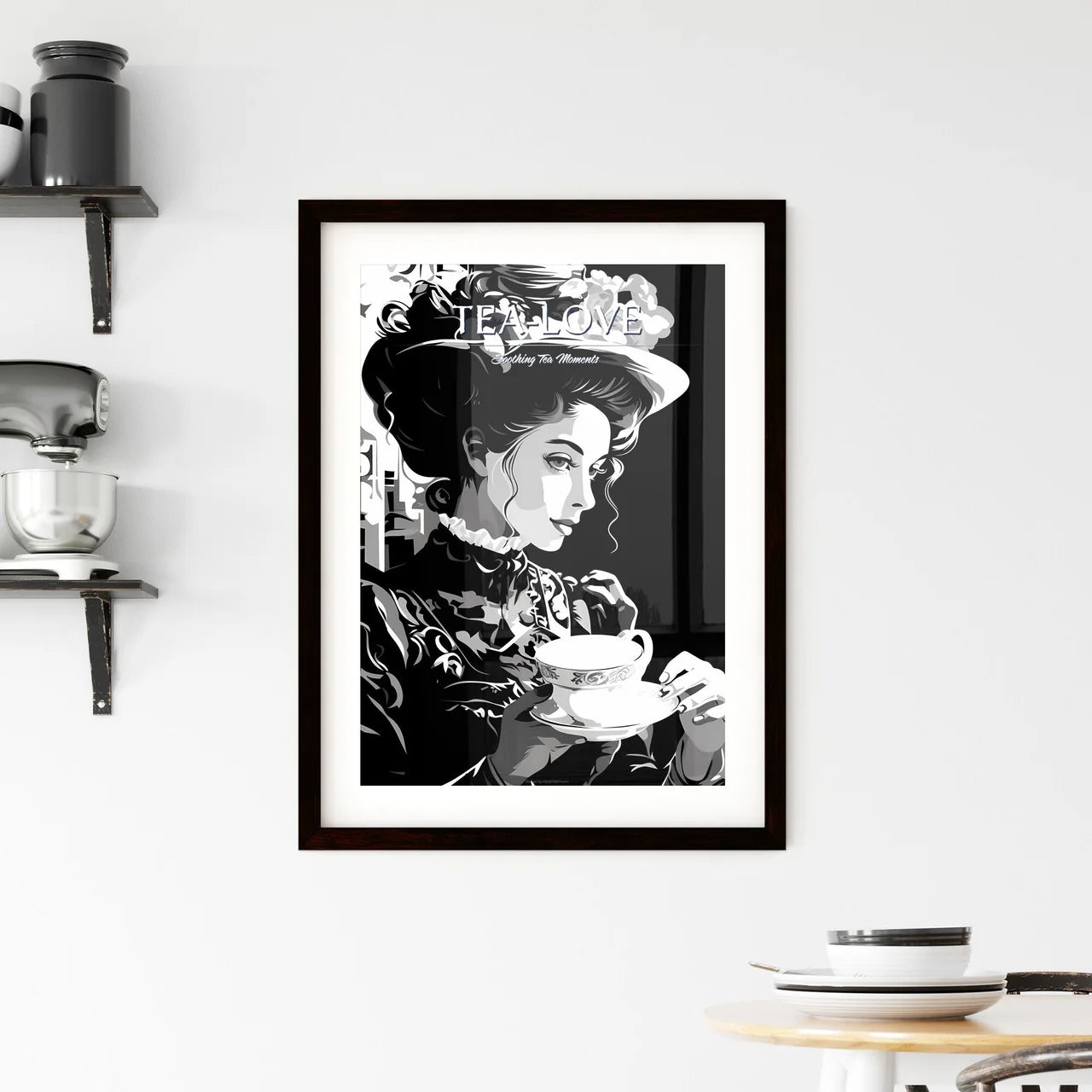 Woman Holding A Tea Cup Art Prin Framed Print
