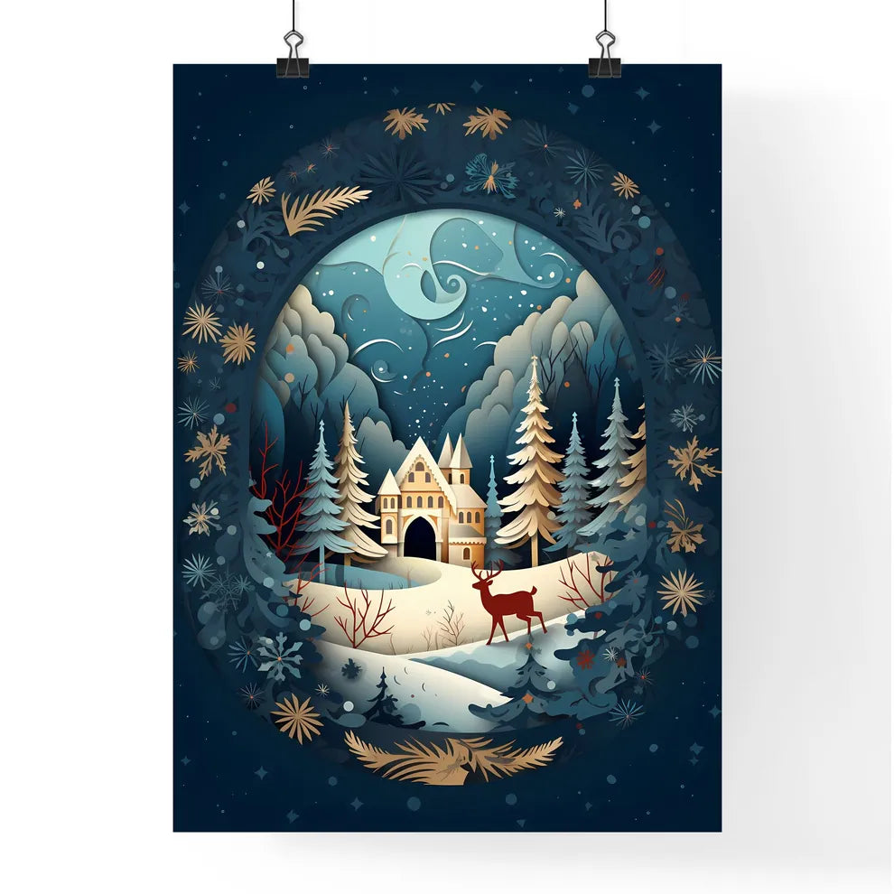 Paper Cut Out Of A House And  Poster