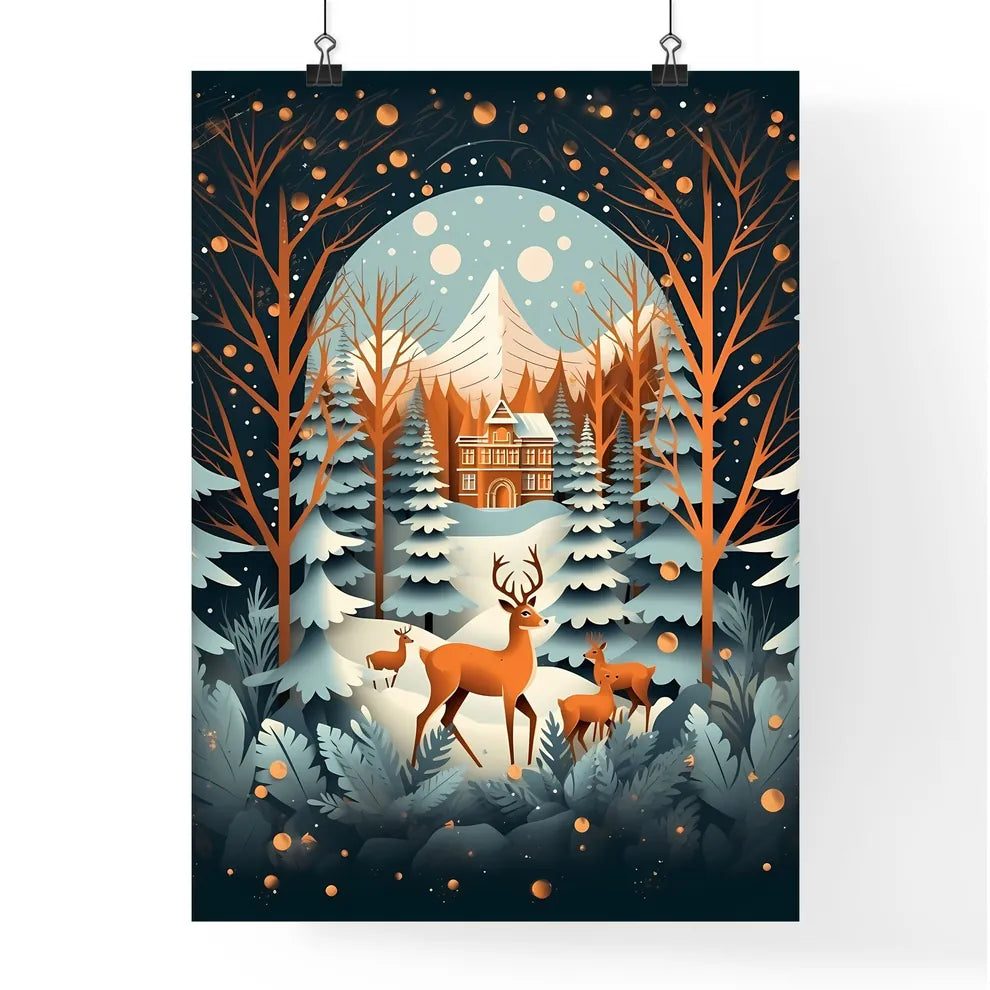 Deer In The Woods Art Print Poster