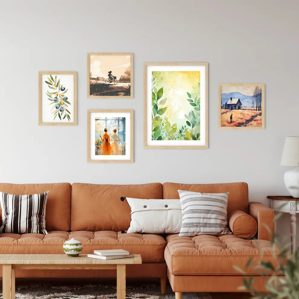 Painting Of Leaves And Branches Art Prin Framed Print