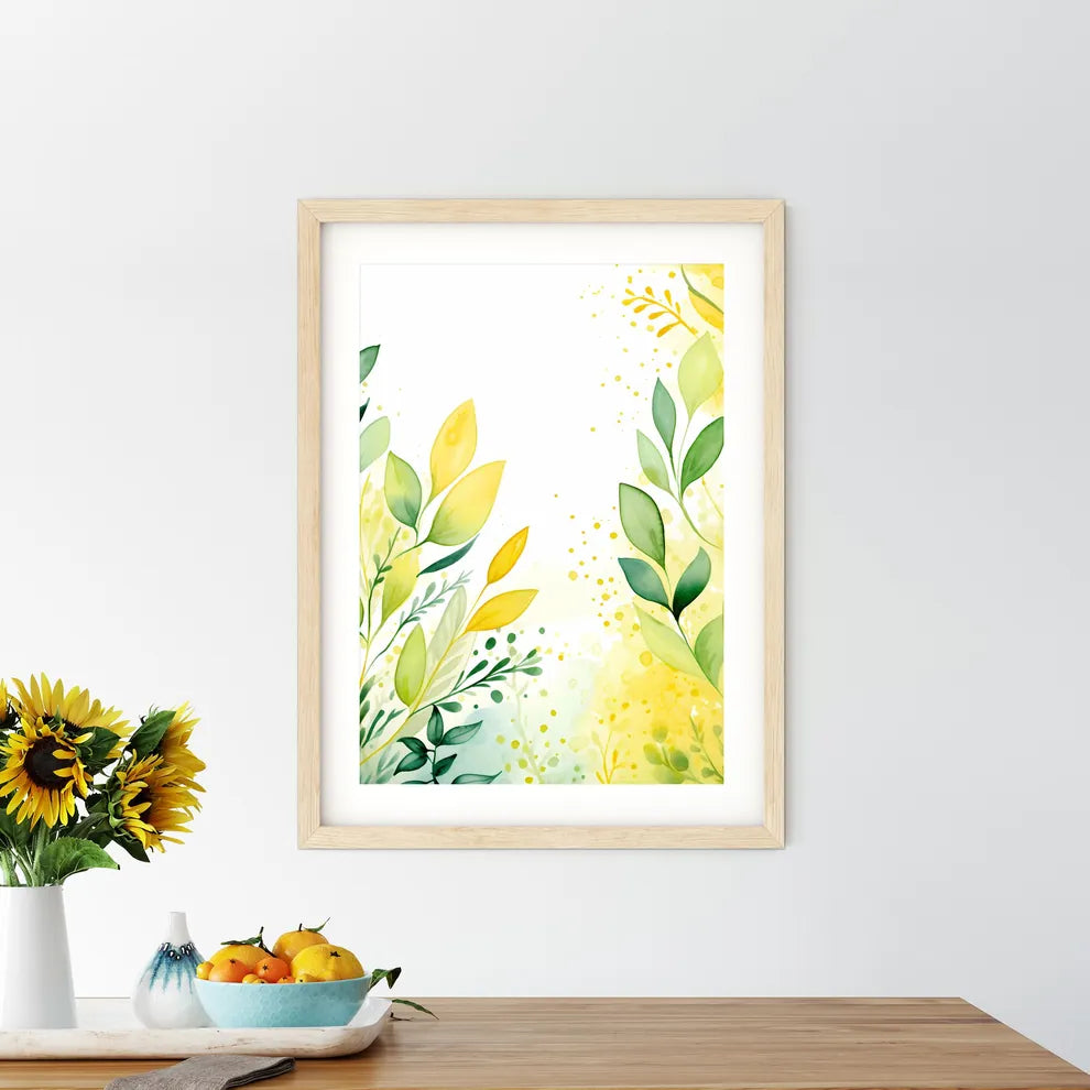 Watercolor Painting Of Leaves Art Prin - Kitchen Hangings