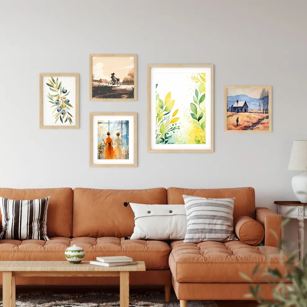 Watercolor Painting Of Leaves Art Prin Framed Print