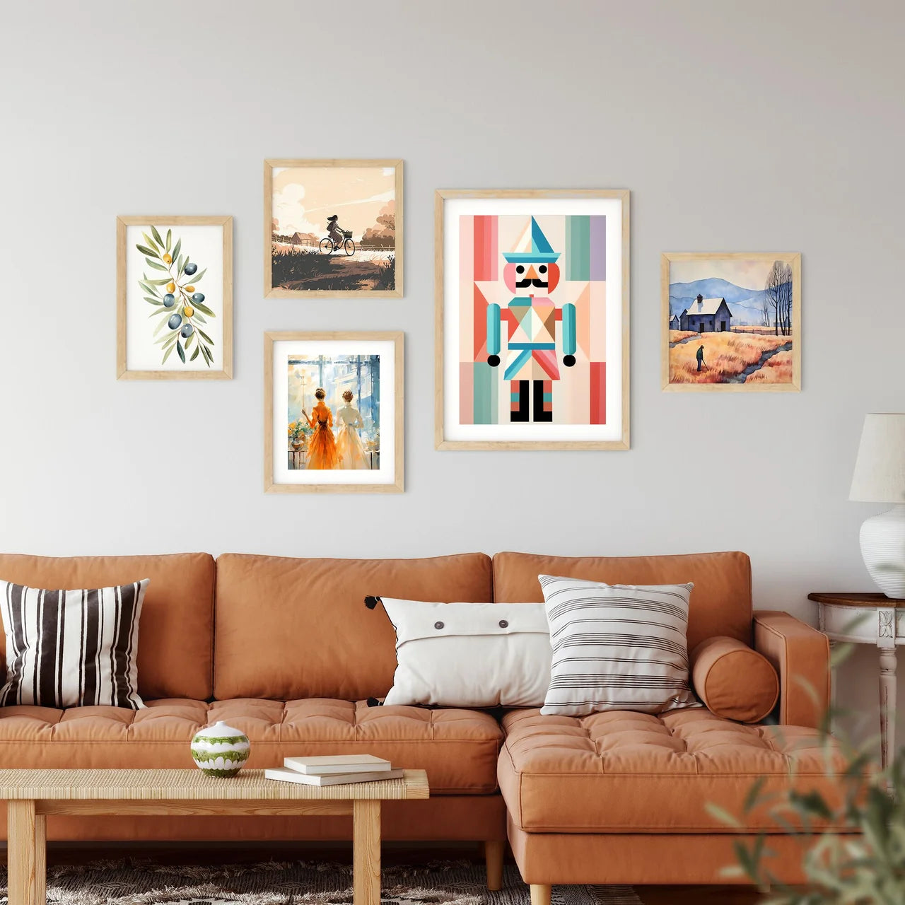 Colorful Toy Nutcracker Art Prin Framed Print